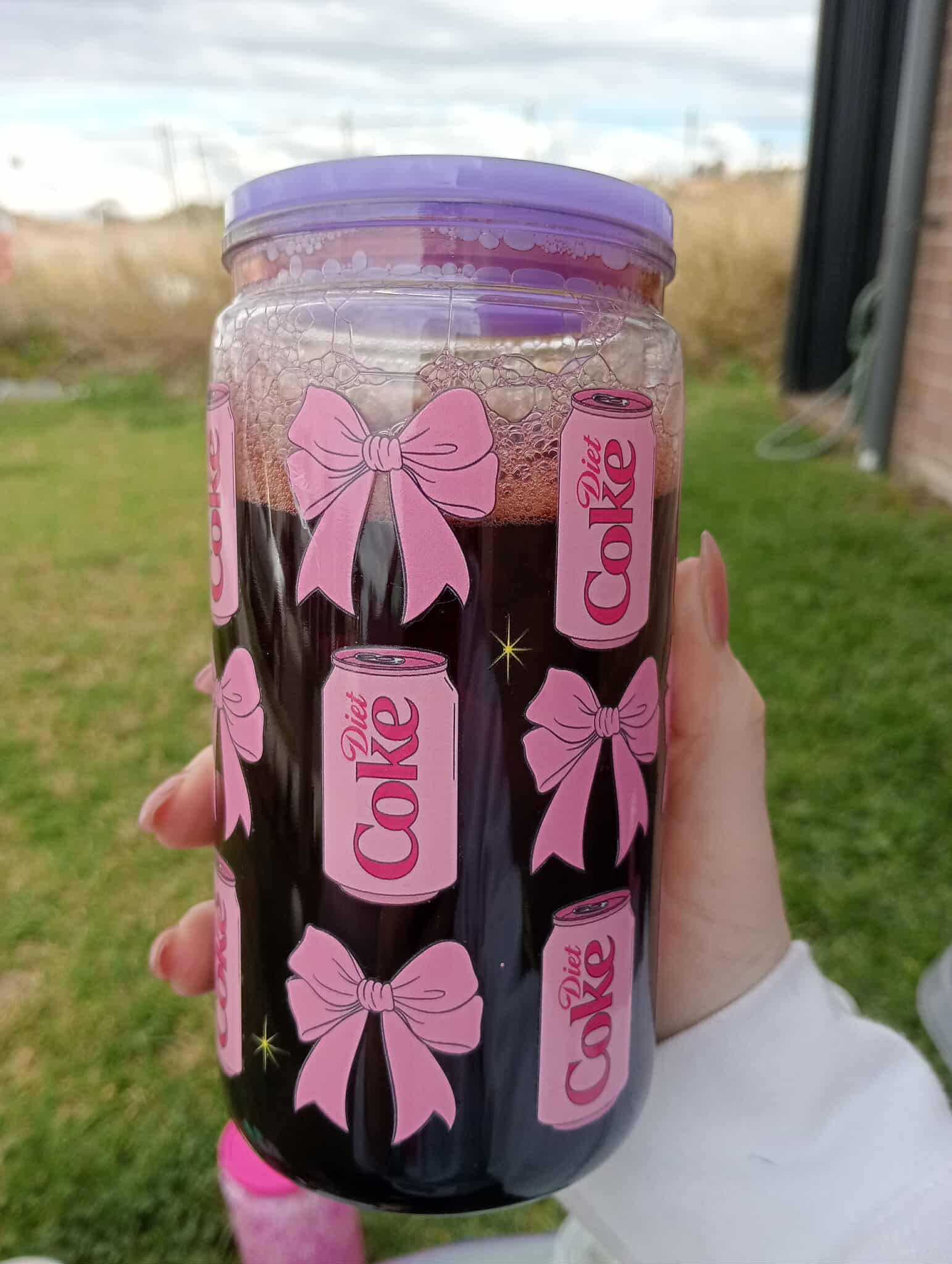 Pink Bow Diet Coke Jar Cup